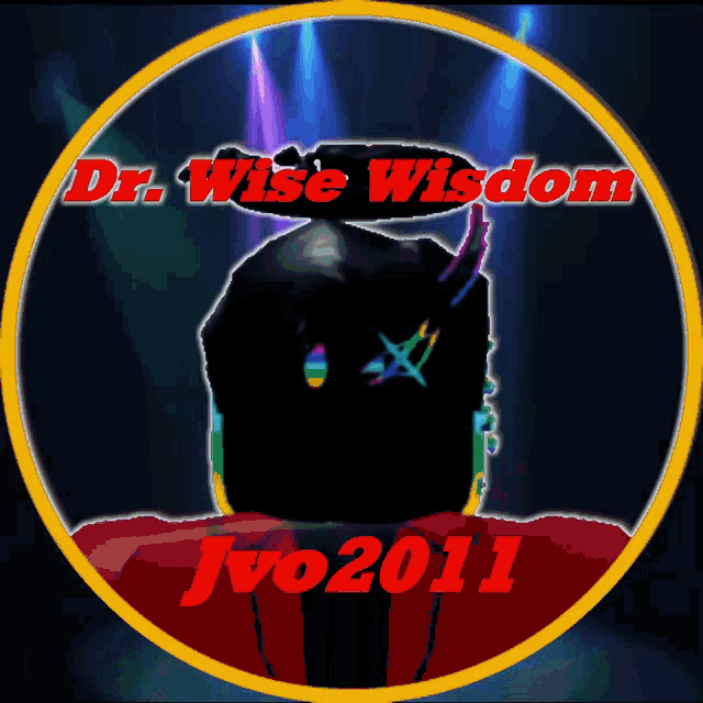 a logo for dr. wise wisdom jvo2011 shows a person in a red shirt