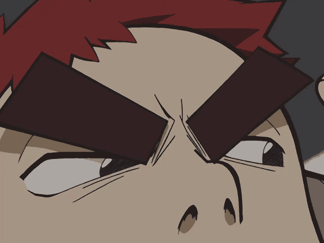 a close up of a cartoon character 's eyebrows