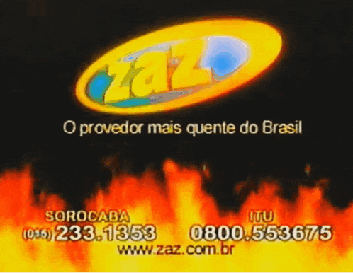 an advertisement for zaz shows a yellow circle with the word zaz in the middle