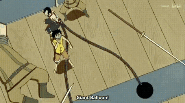 a cartoon shows a giant balloon being thrown
