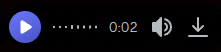 a blue circle with a white arrow pointing down and 0:02 written on it