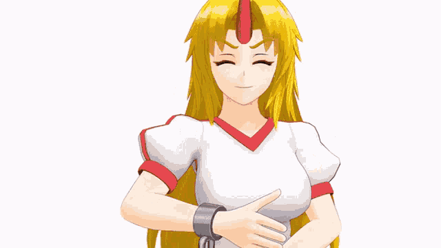 a girl in a white shirt is holding a chain in her fist