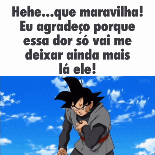a picture of a cartoon character with a blue sky behind him and the words " heh que maravilhosa "