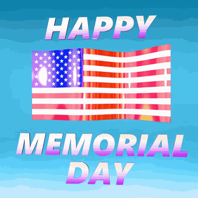 a memorial day greeting card with an american flag and the words happy memorial day
