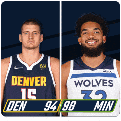 two basketball players from the denver and wolves teams