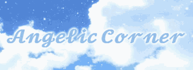 angelic corner is written on a blue background with clouds