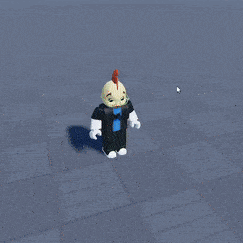 a cartoon character wearing a blue shirt that says ' a ' on it