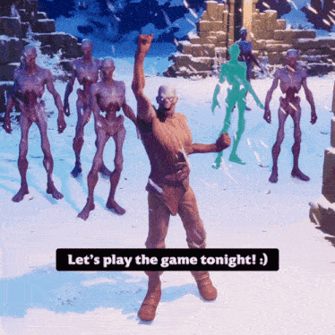 a screenshot of a video game that says let 's play the game tonight :)