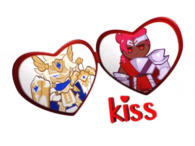 a couple of hearts with the word kiss on the bottom right