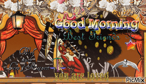 a greeting card with the words good morning best friends