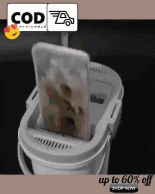 a bucket with a cell phone in it and a sign that says cod on it .