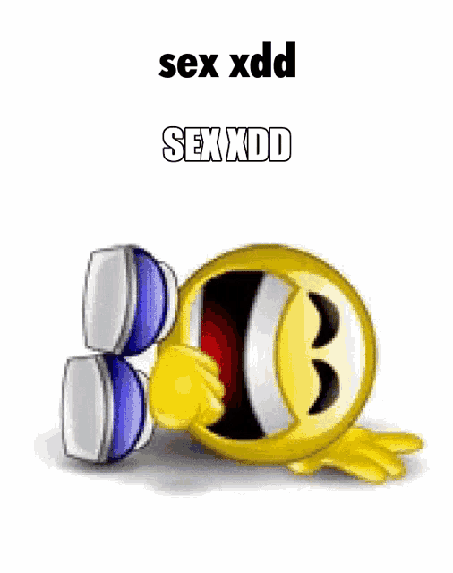 a smiley face with the words sex xdd written above it