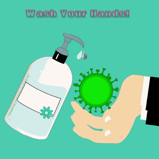 a poster encouraging people to wash their hands and stop coronavirus