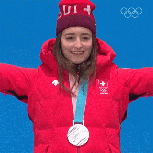 I Got A Silver Medal Freestyle Skiing GIF - I Got A Silver Medal Freestyle Skiing Mathilde Gremaud GIFs