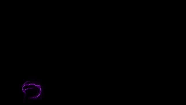a purple lightning bolt is glowing in the dark .
