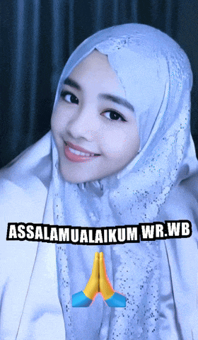 a woman wearing a hijab with the words assalamualaikum wr.wb written above her