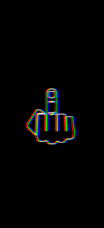 a colorful middle finger on a black background .