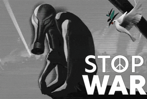 a poster that says stop war with a peace sign