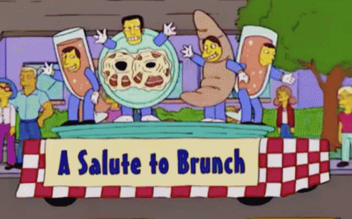 a cartoon drawing of a float that says a salute to brunch