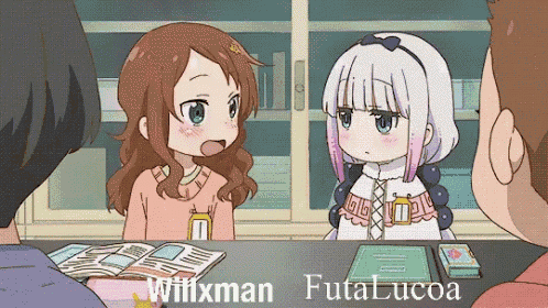 a group of anime girls are sitting at a table with futalucoa written on the bottom right