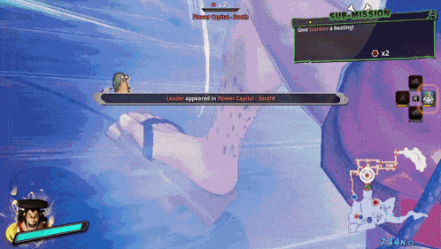 a screenshot of a video game shows a leader appeared in flower capital