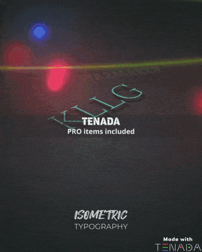 a poster for isometric typography made with tenada