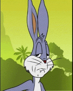 bugs bunny from the looney tunes show is making a sad face