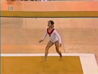 Olga Korbut 1972 Olympics Aa Floor GIF - Gymnastics Flips Olga Korbut GIFs