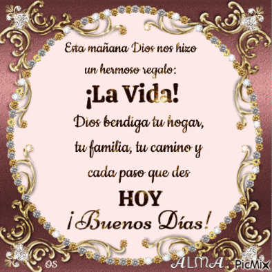 a greeting card in spanish that says buenos dias on it