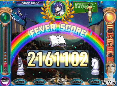 a fever score of 2161102 is displayed on a screen