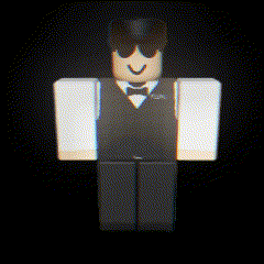 a pixelated image of a man wearing a hat and bow tie