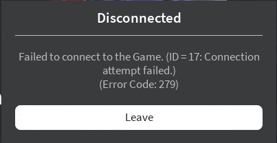 a screen displays a message that says disconnected failed to connect to the game