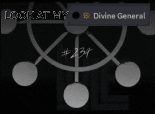 look at my divine general # 234 written on a wheel