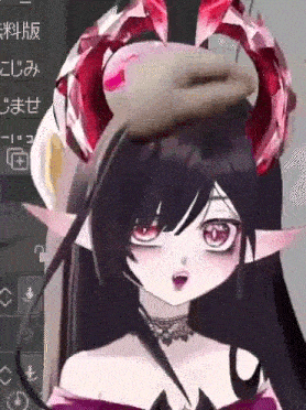 a cartoon girl with horns is wearing a purple dress and a necklace .