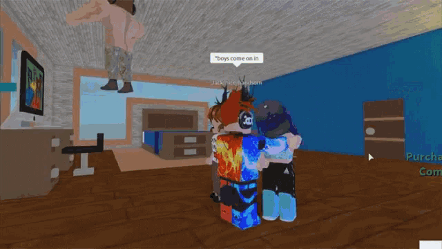 a screenshot of a video game that says boys come on