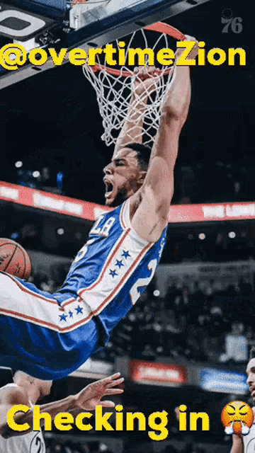 a picture of a basketball player with the words checking in above him