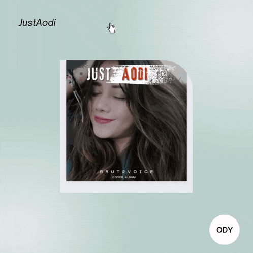a picture of a woman with the words just aodi written on it