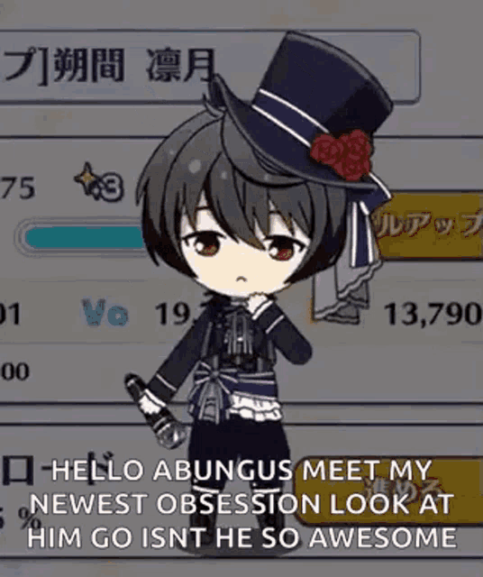 a cartoon character is wearing a top hat and holding a microphone in a video game .