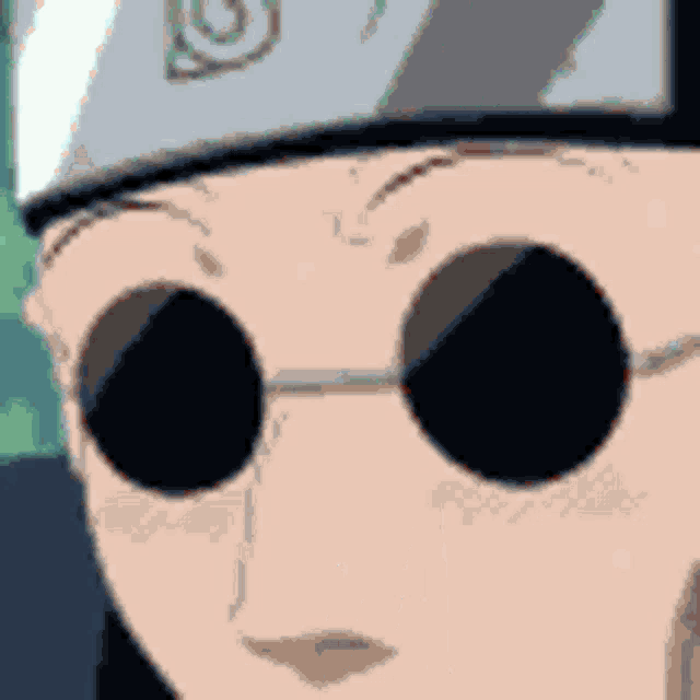 a close up of a cartoon character wearing sunglasses and a helmet .