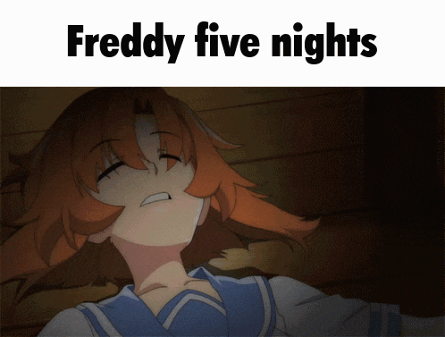 a picture of a girl with the words freddy five nights