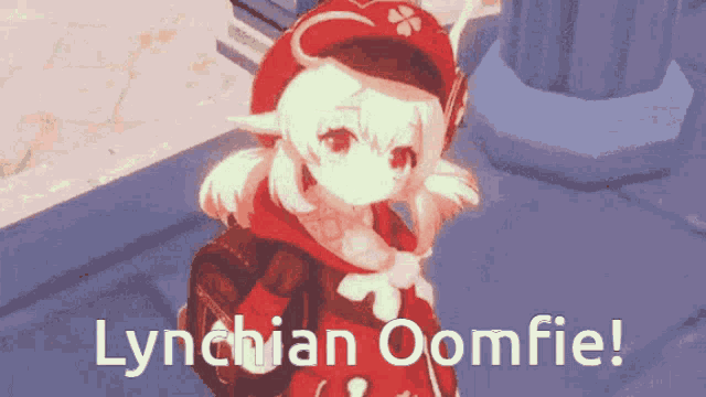 a lynchian oomfie animated gif of a girl in a red outfit