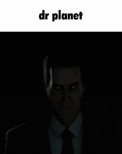 a picture of a man in a suit and tie with the words dr planet below him