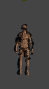 a drawing of a naked man with a feathered head
