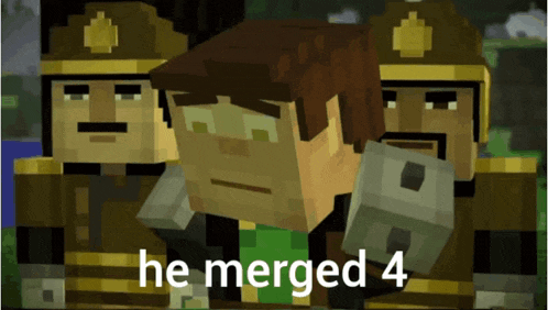 a screenshot of a video game with the words he merged 4 at the top