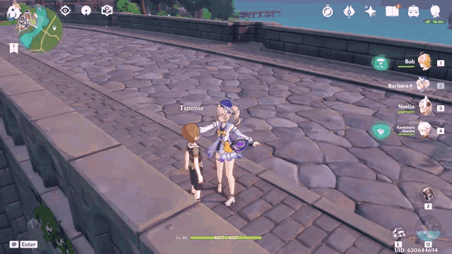a screenshot of a video game with timmie standing next to a boy