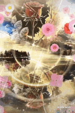 a collage of flowers with the words made with tenada at the top