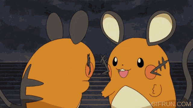 two cartoon mice are standing next to each other and the website gifrun.com is on the bottom right