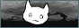 a black and white drawing of a cat 's head with a spider in the background .