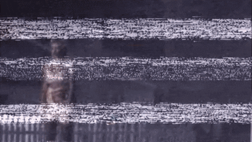 a person is standing in front of a tv screen with a lot of static .