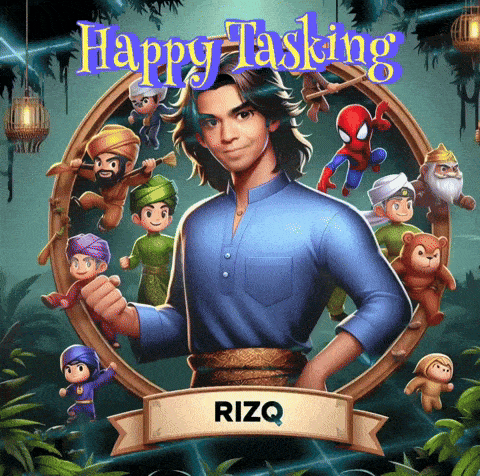 an advertisement for rizq shows a man in a blue shirt